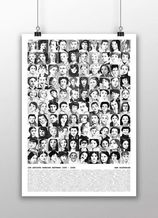 100 Artists (from 1500 - 2000) - A3 - Poster Print